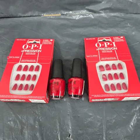 O.P.I XPRESS/ON BIG APPLE RED NAIL DUO SETS