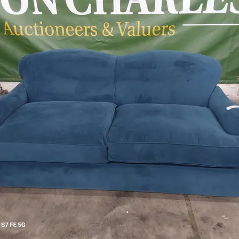 DESIGNER METAL ACTION SOFABED BLUE PLUSH FABRIC