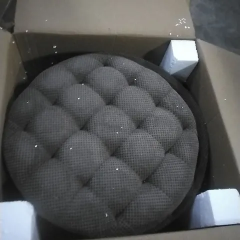 BOXED OTTOMAN STORAGE BROWN FABRIC UPHOLSTERED 
