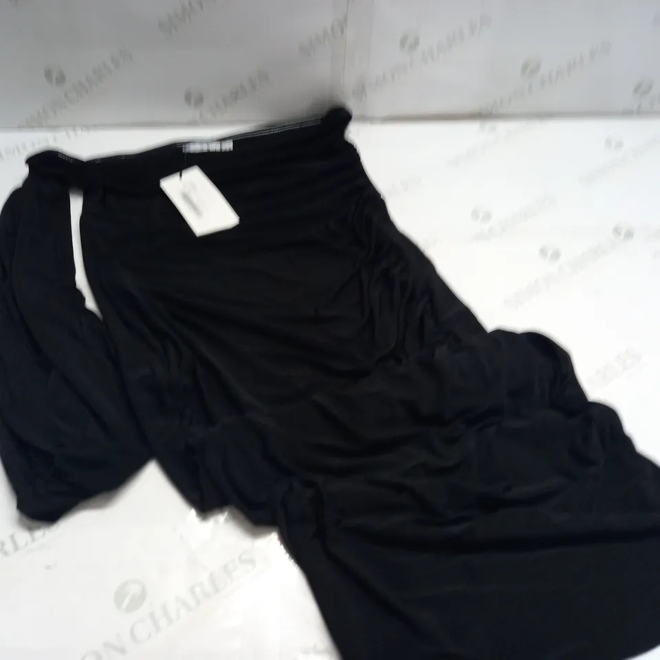 CLUB OF LONDON ONE SHOULDER BARDOT RUCHED MIDI DRESS - UK 12