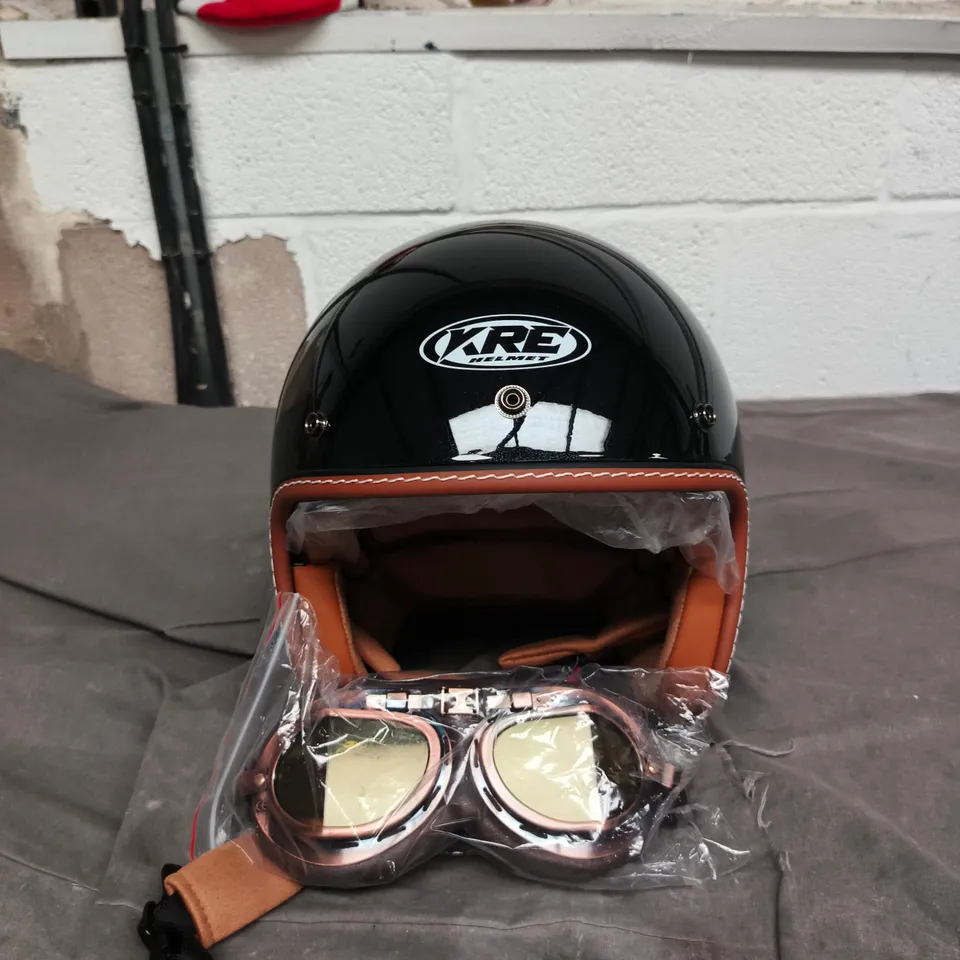 KRE MOTOR CYCLE HELMET WITH GOGGLES 
