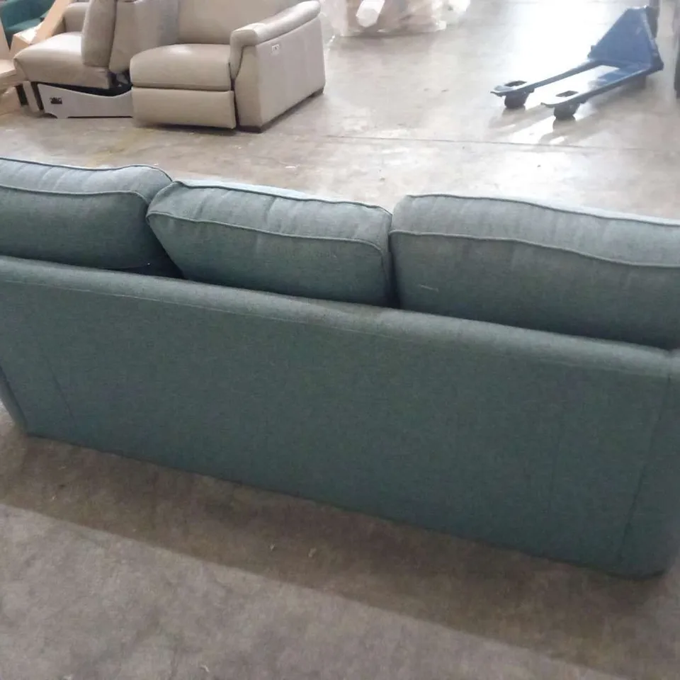 DESIGNER G PLAN VINTAGE 68 SHERBERT TEAL FABRIC LARGE SOFA