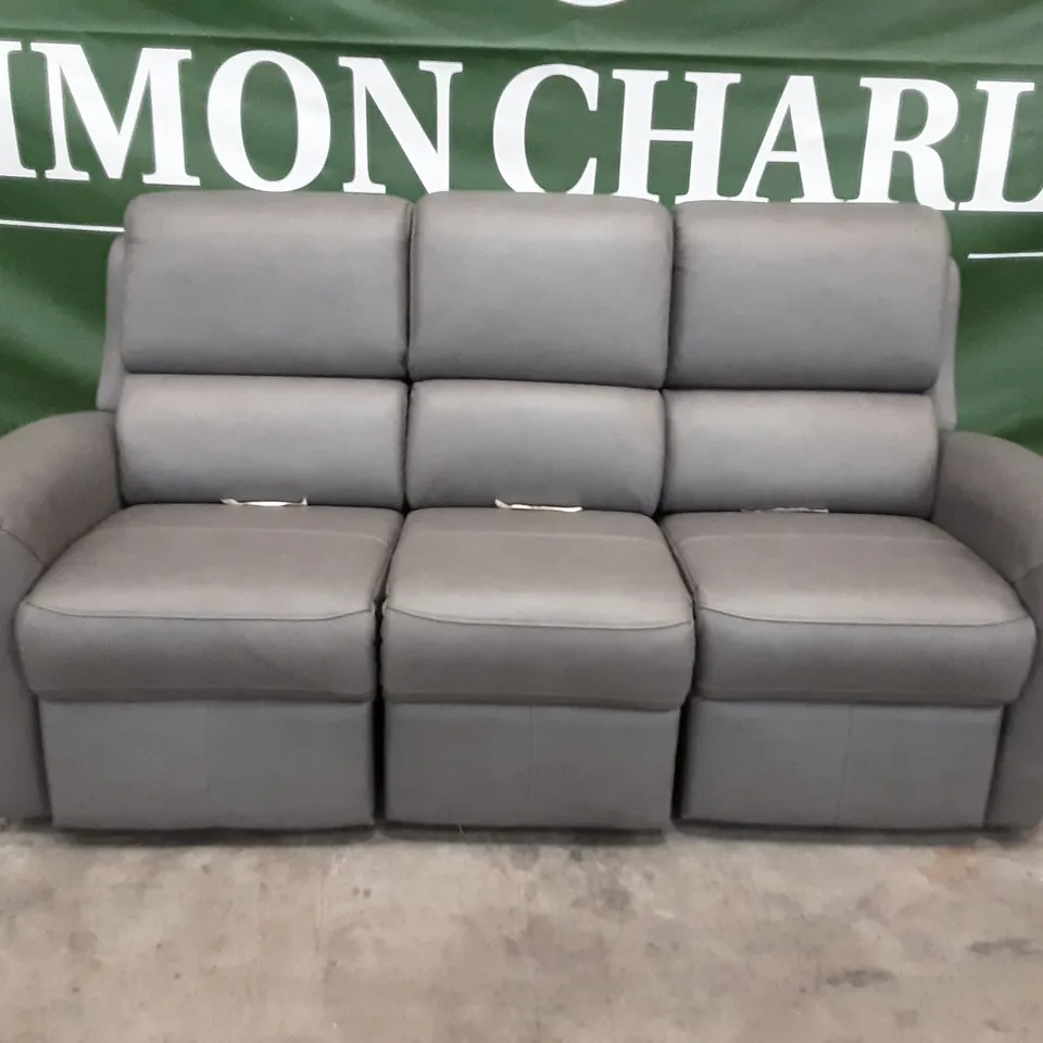 QUALITY BRITISH MANUFACTURED DESIGNER G PLAN HAMILTON 3 SEATER ELECTRIC RECLINING DOUBLE P222 CAPRI GREY 
