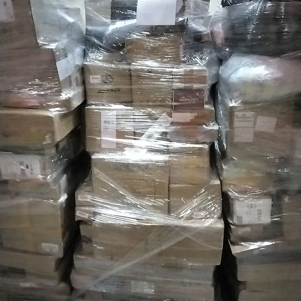 PALLET CONTAINING ASSORTED PRODUCTS INCLUDING SHIE RACK, MULTIFUNCTIONAL MEAT GRINDER DISH MACHINE, CHRISTMAS WREATH & AIR FRYER