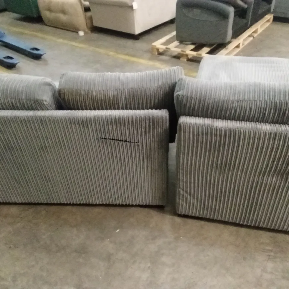 AMALFI STANDARD BACK FABRIC LEFT HAND 3 SEATER CHAISE SOFA - CHARCOAL RRP £899