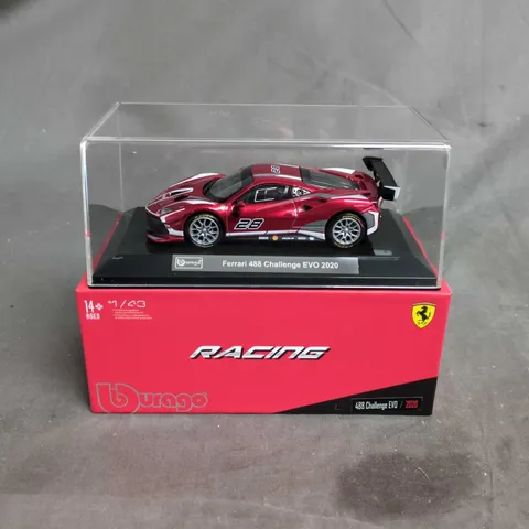 BURAGO FERRARI 488 CHALLENGE EVO 2020 1:43 DIE-CAST MODEL CAR – BOXED