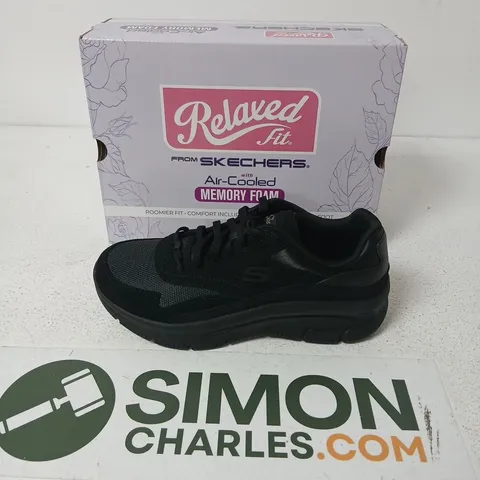 SKECHERS RELACED FIT BLACK TRAINERS SIZE 6