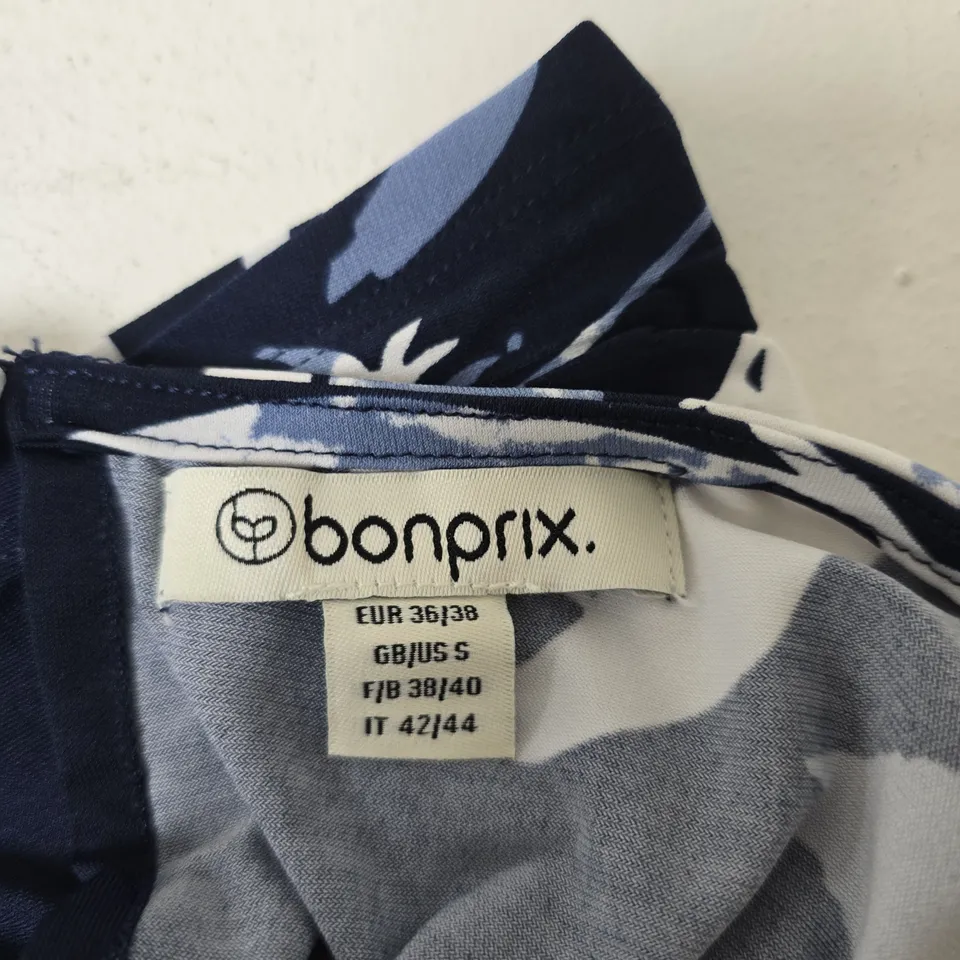 BONPRIX NAVY FLORAL JUMPSUIT - WOMEN'S, UK 8-10 (EU 36/38)