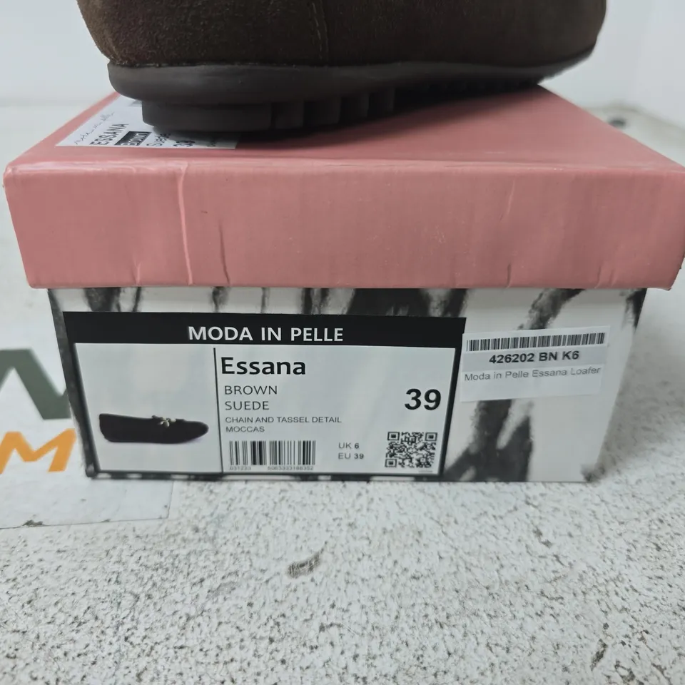 MODA IN PELLE ESSANA BROWN SUEDE MOCCASIN LOAFERS – UK 6 (EU 39)