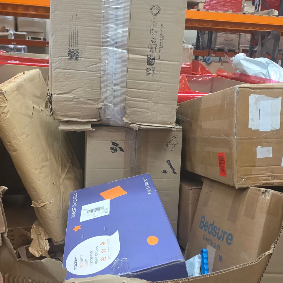 PALLET OF ASSORTED HOUSEHOLD GOODS AND PRODUCTS TO INCLUDE;STEAM CLEANER,TRIPOD,CAT LITTER TRAY