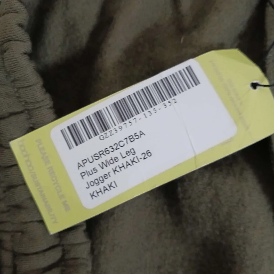 BOOHOO PLUS WIDE LEG JOGGERS KHAKI SIZE 26