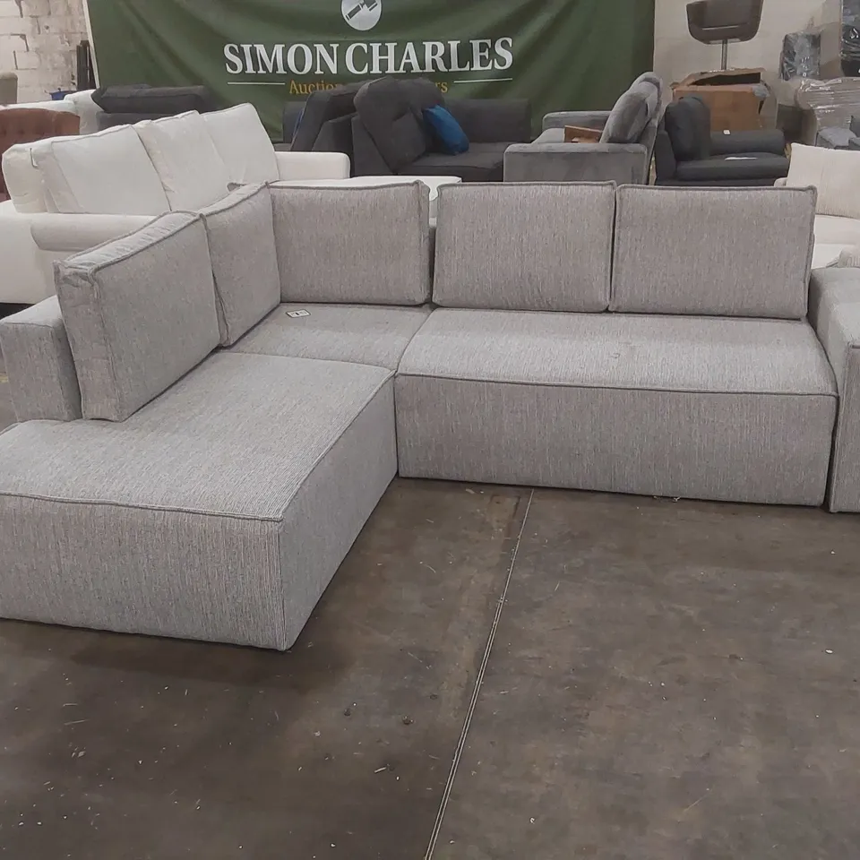 QUALITY DESIGNER BRAVE DAVE 6 SEATER CORNER SOFA BED CHENILLE