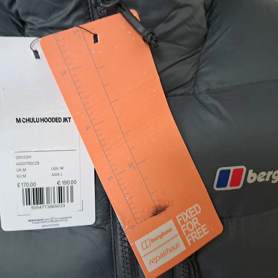 BERGHAUS M CHULU HOODED JACKET IN GREY - UK M
