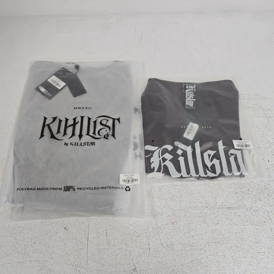 LOT OF APPROXIMATELY 30 BRAND NEW KILLSTAR CLOTHING ITEMS TO INCLUDE UNDERBUST CORSET AND ASHFALL DRESSES - VARIOUS SIZES