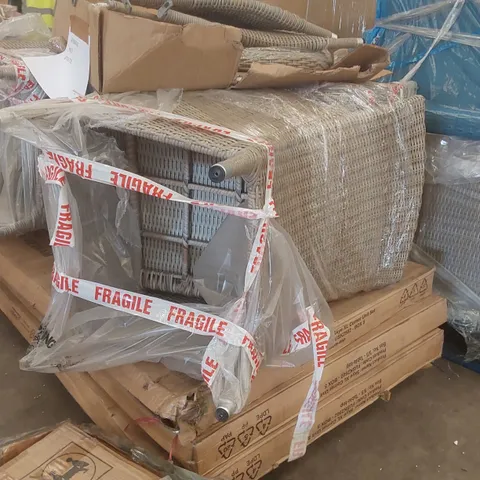PALLET CONTAINING A LARGE QUANTITY OF ASSORTED DESIGNER GARDEN FURNITURE PARTS