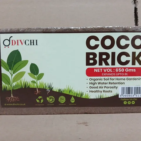 DIVCHI COCO BRICK – ORGANIC COCO COIR SUBSTRATE BRICK 650G (EXPANDS TO 8L)
