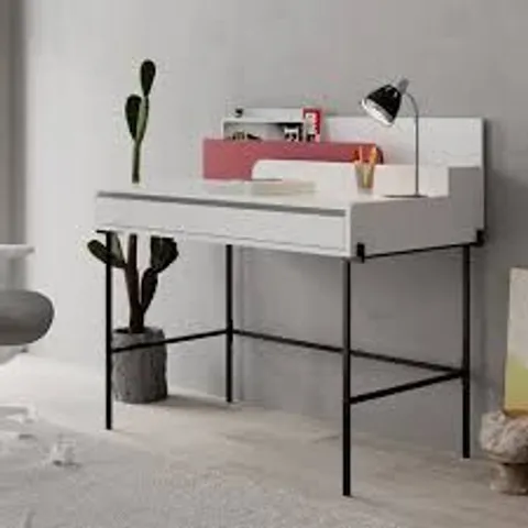 BRAND NEW LEILA TABLE -SAPPHIRE OAK/BURGUNDY-