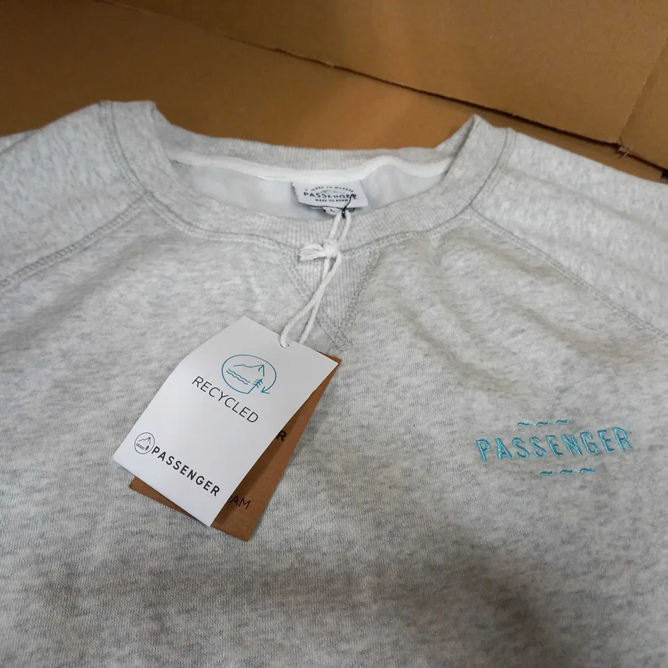 PASSENGER LIGHT GREY MARL/LOGO SWEATER - LARGE