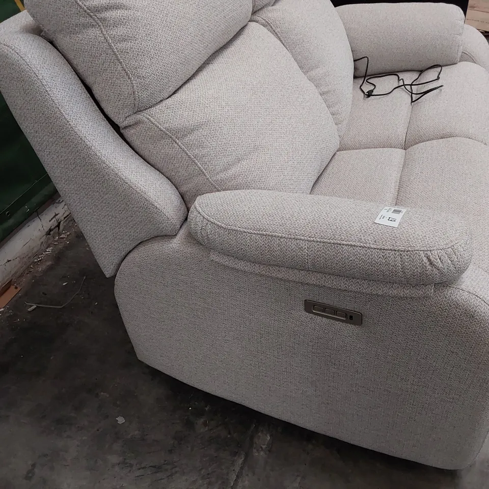 QUALITY BRITISH DESIGNER G PLAN KINGSBURY POWER RECLINING THREE SEATER SOFA SWIFT OATMEAL FABRIC 