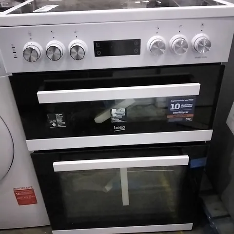 BEKO 60CM DOUBLE ELECTRIC OVEN IN WHITE - KDC653W