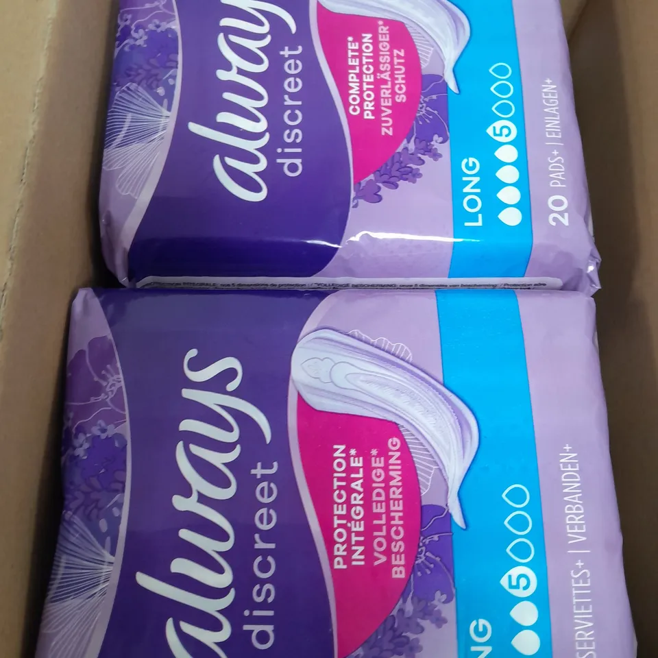 ALWAYS DISCREET SENSITIVE BLADDER INCONTINENCE PADS LONG PAD THIN - PACK OF 4 