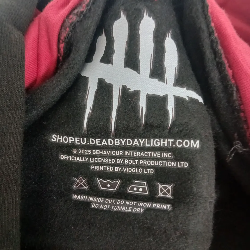 BLACK HOODIE WITH DEAD BY DAYLIGHT LOGO – UK XL (LICENSED DESIGN)