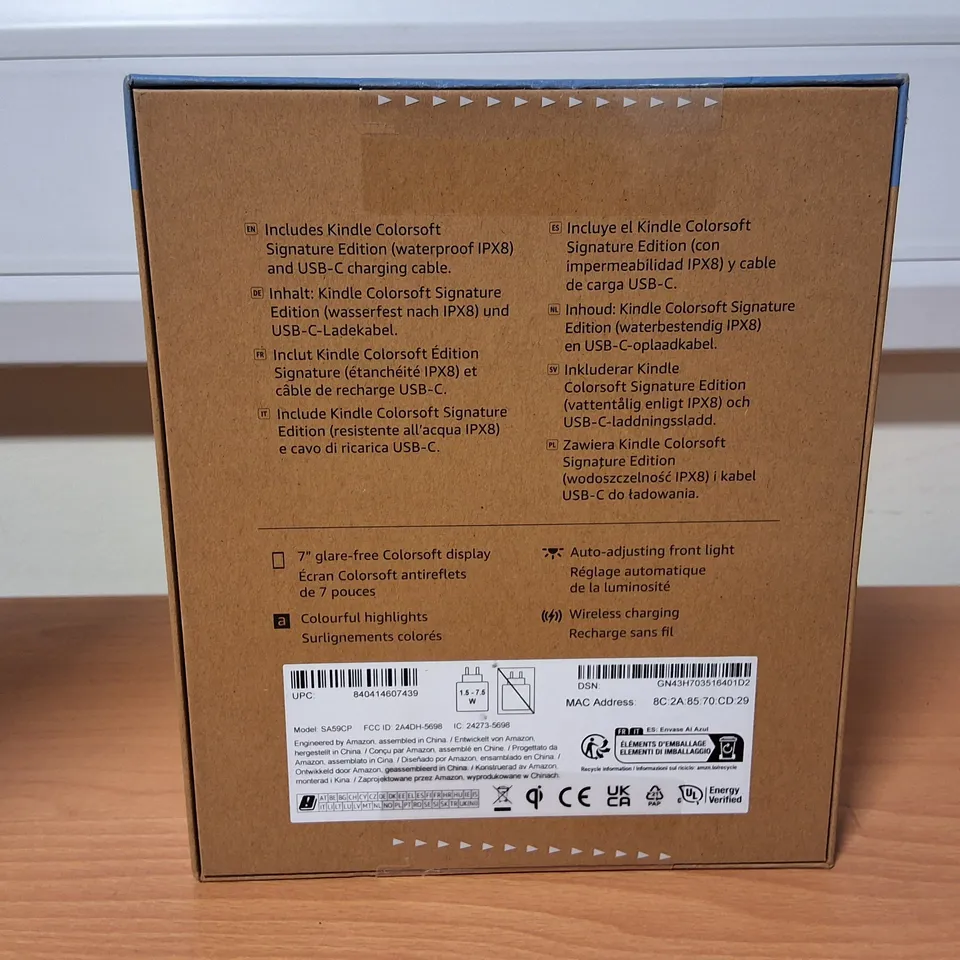 SEALED AMAZON KINDLE COLORSOFT SIGNATURE EDITION 32GB IN METALLIC BLACK - SA59CP