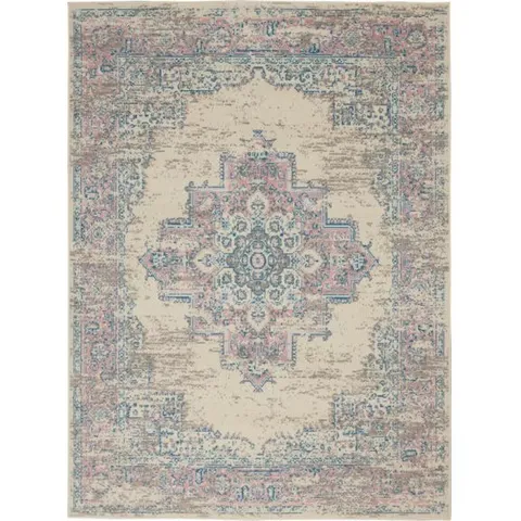 NOURISON HOME AREA RUGS NOURISON GRAFIX 3'9" X 5'9" IVORY PINK VINTAGE INDOOR RUG