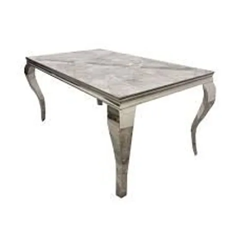 BRAND NEW HOMESDIRECT365 LOUIS 1.8M PANDORA MARBLE AND CHROME DING TABLE (3 BOXES)