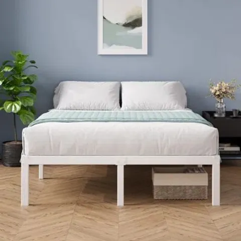 BOXED NIEMAH MODERN METAL PLATFORM BED WITH HEAVY DUTY STEEL SLAT SUPPORT - SIZE UNSPECIFIED 