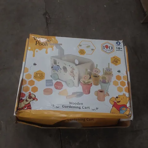 BOXED DISNEY WINNIE THE POOH WOODEN GARDENING CART