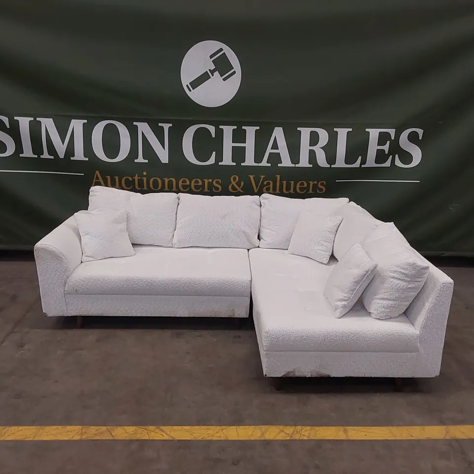 RUNE FABRIC CORNER SOFA - CREAM RRP £1099