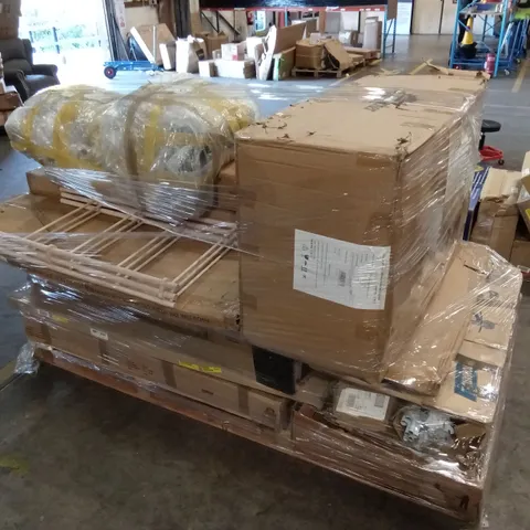 PALLET OF ASSORTED INCOMPLETE FURNITURE AND OUTDOOR RATTAN GARDEN SET PARTS ETC