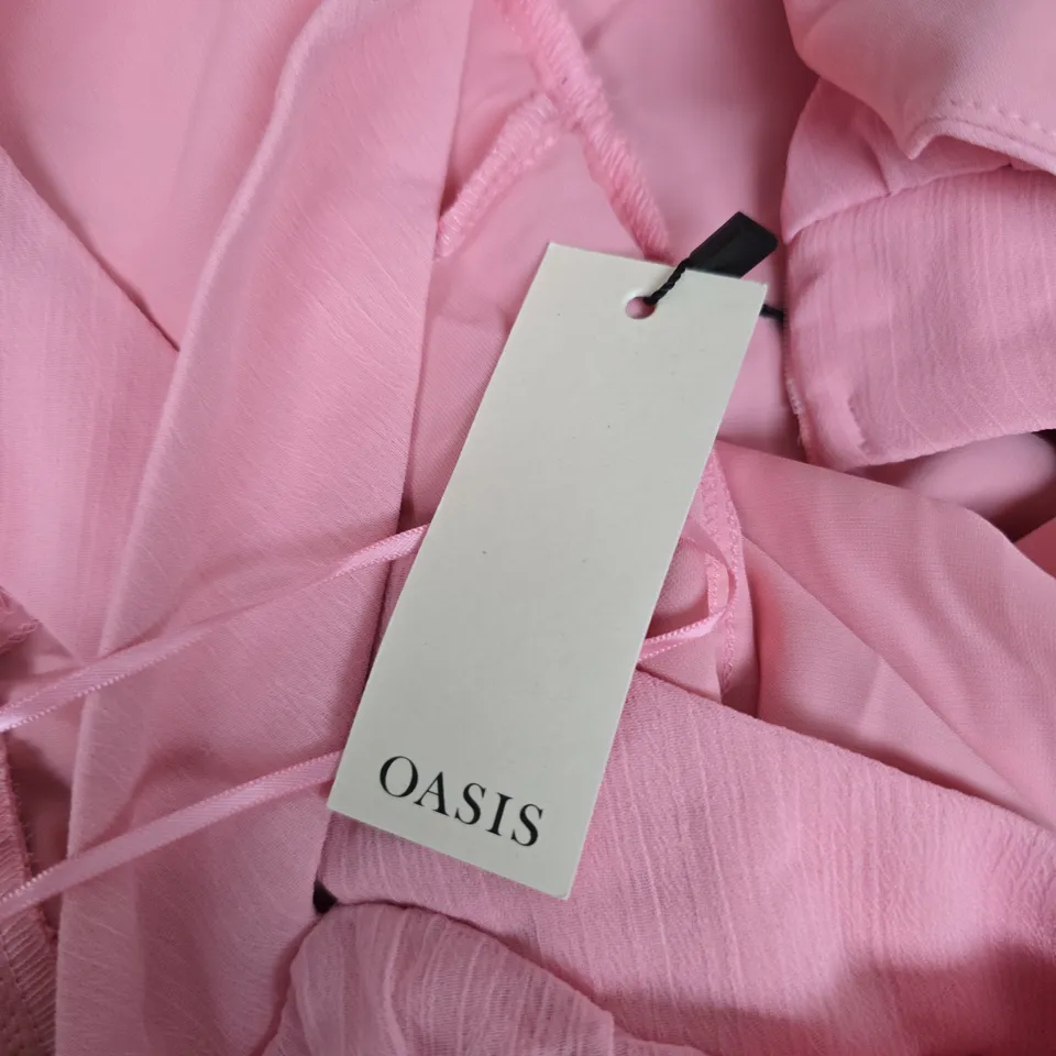 OASIS PINK CHIFFON HALTERNECK TIERED MAXI DRESS, WOMENS UK 12