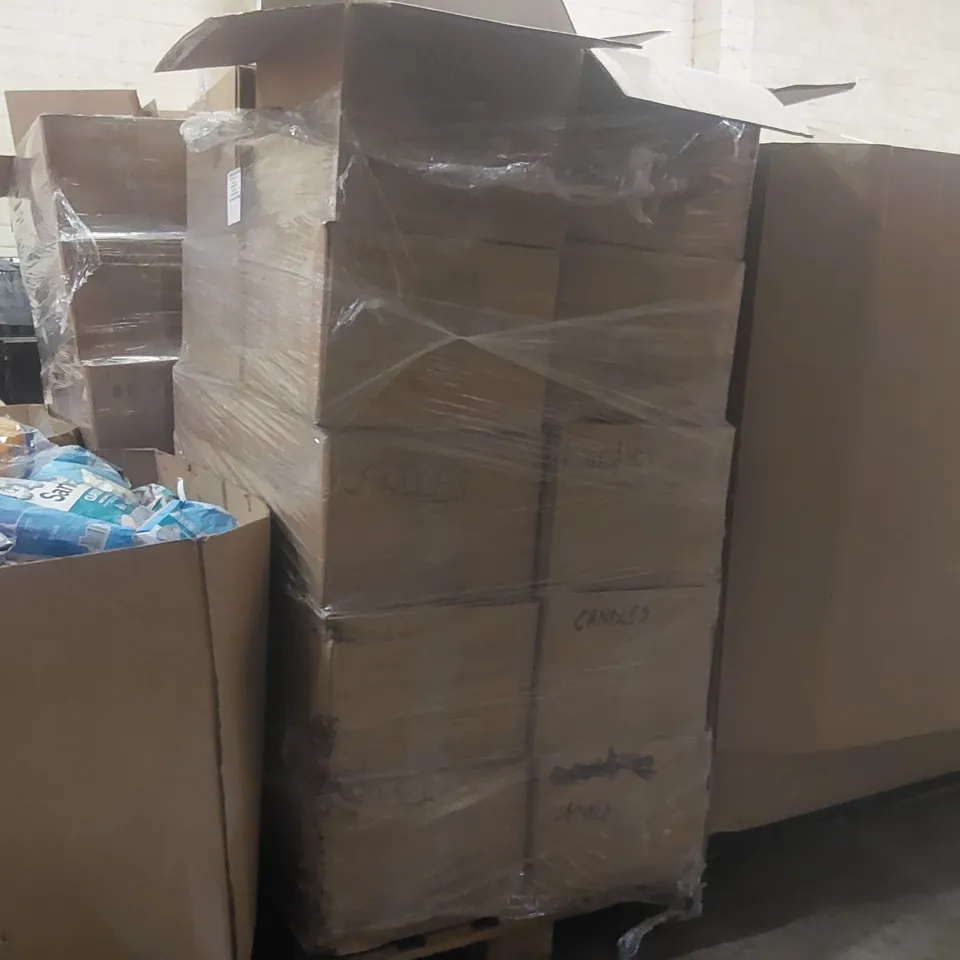PALLET CONTAINING A LARGE QUANTITY OF ASSORTED CANDLES ECT