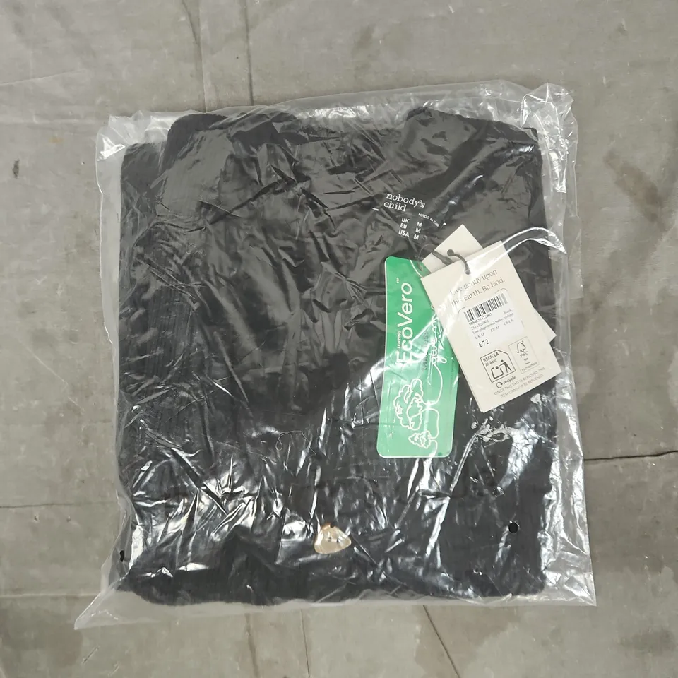 BAGGED NOBODY'S CHILD FINE GAUGE MIXED BUTTON CARDIGAN IN BLACK SIZE MEDIUM