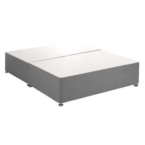 BAGGED EVERYDAY 2 DRAWER SMOOTH VELVET DIVAN BASE - GREY, DOUBLE (2 ITEMS)