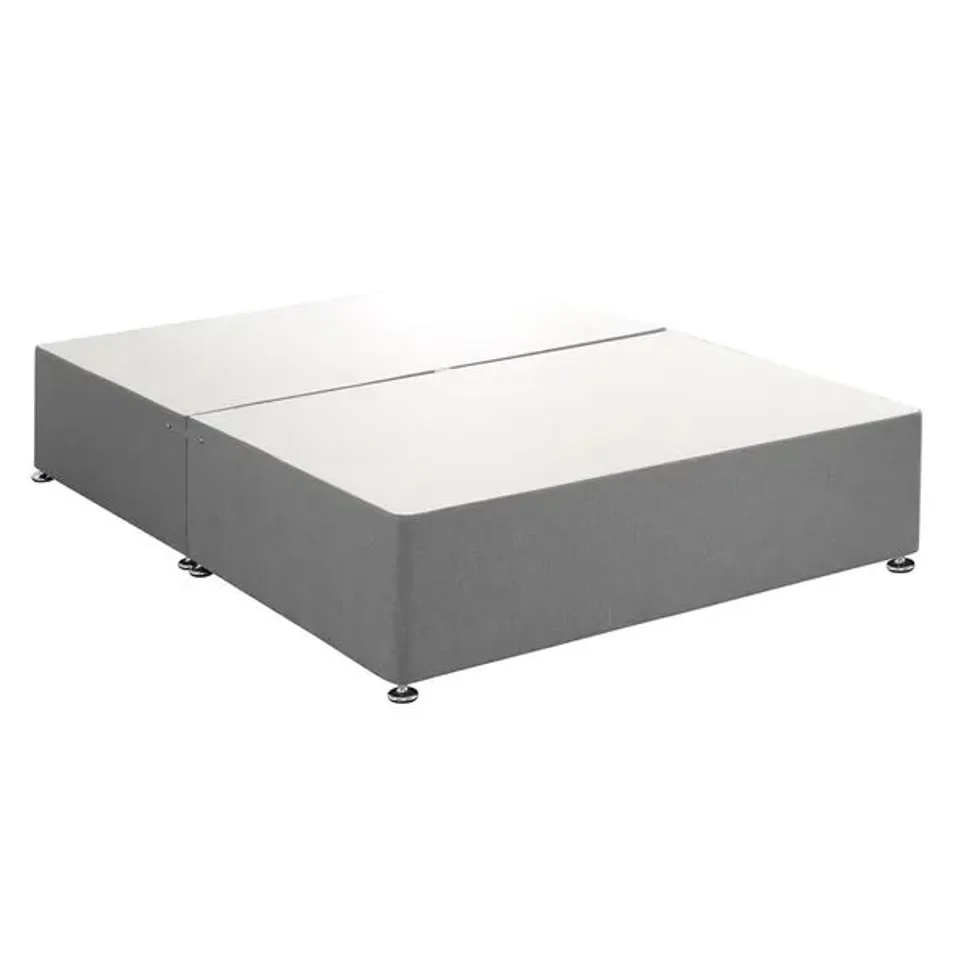 BAGGED EVERYDAY 2 DRAWER SMOOTH VELVET DIVAN BASE - GREY, DOUBLE (2 ITEMS)