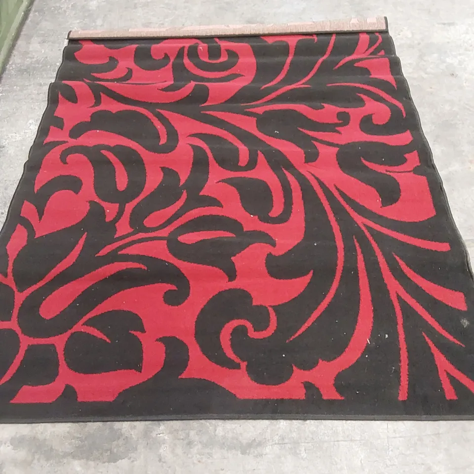 SIMPLICITY ELEMENT WARWICK 100% POLYPROPYLENE RUG - RED/BLACK // SIZE: 160 X 220cm