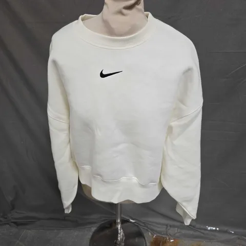 NIKE CROPPED CREW NECK SWEATSHIRT IN CREAM SIZE XS