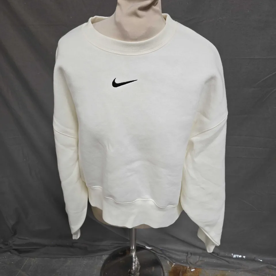 NIKE CROPPED CREW NECK SWEATSHIRT IN CREAM SIZE XS