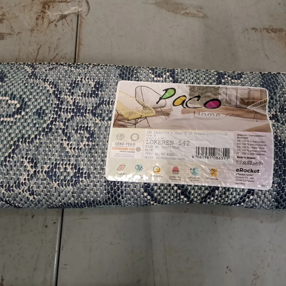 BRAND NEW PACO HOME BLUE RUG - 120X170CM
