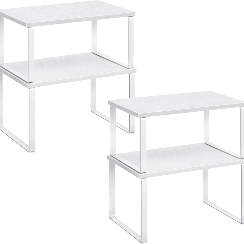 BOXED SONGMICS KITCHEN CUPBOARD ORGANISERS - WHITE