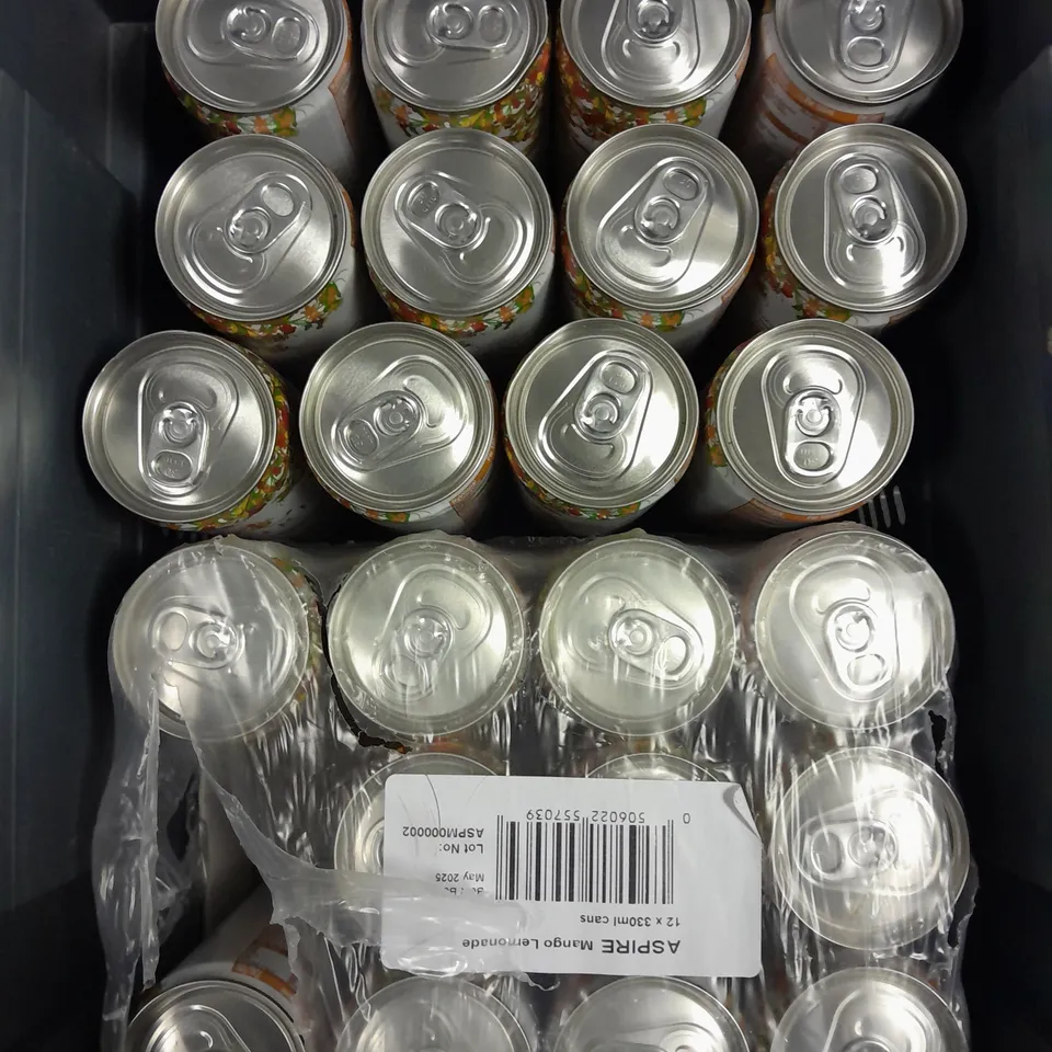 APPROXIMATELY 20 ASPIRE HEALTHY ENERGY DRINKS IN MANGO LEMONADE FLAVOUR - 330ML - COLLECTION ONLY  