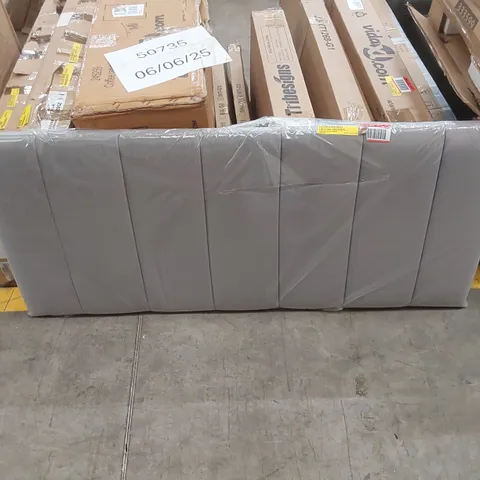 BAGGED THERESA UPHOLSTERED HEADBOARD - DOUBLE, GREY