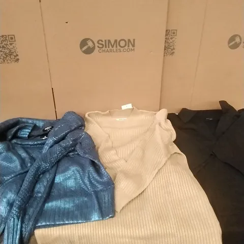 A PALLET TO CONTAIN APPROXIMATELY 90 BRAND NEW DESIGNER WOMEN'S CLOTHES WHICH INCLUDE;JD WILLIAMS JUMPERS, DRESSES, TOPS ETC