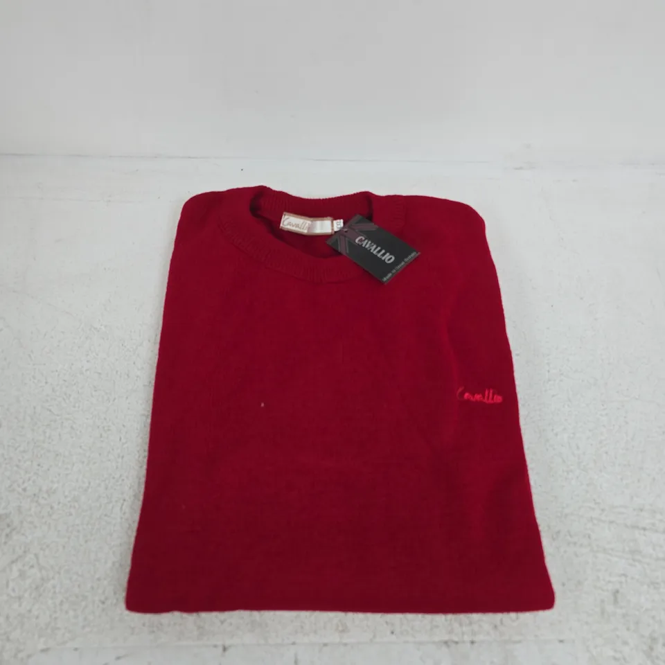 CAVALLI RED KNIT JUMPER – MADE IN GREAT BRITAIN SIZE XXL