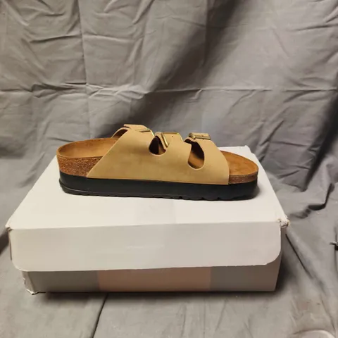 PAIR OF BOXED PAPILLIO LEATHER SANDALS WITH TRIPLE BUCKLE STRAPS – SIZE 39