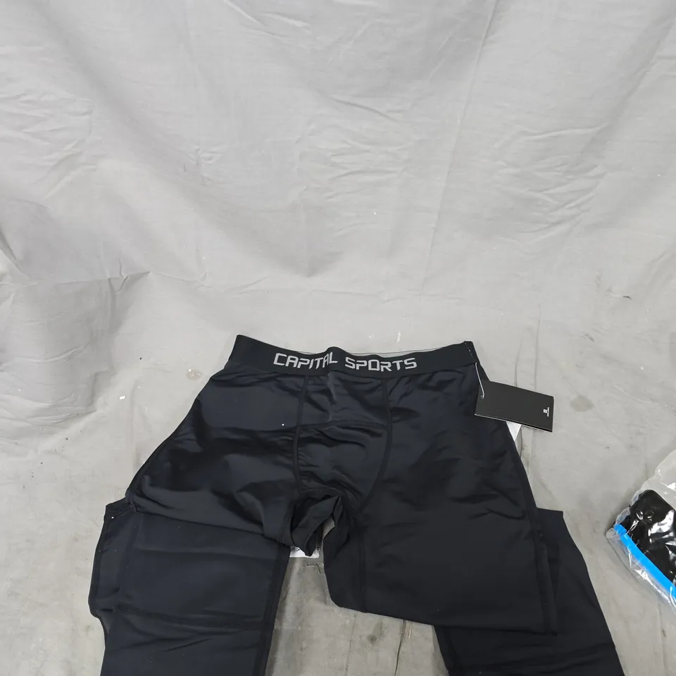 BOX OF APPROXIMATELY 10 ASSORTED ITEMS TO INCLUDE: CARBON FILTER AND LEGGINGS