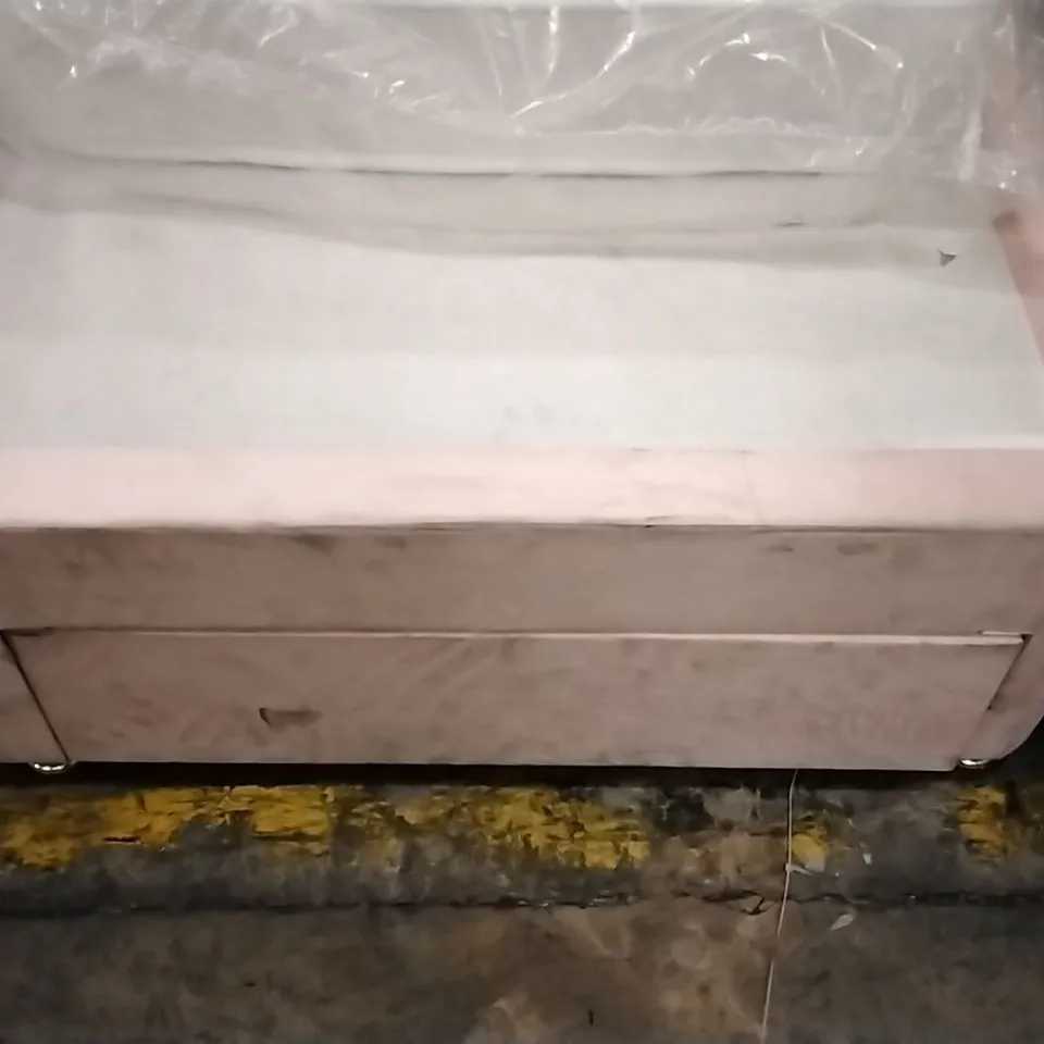 QUALITY SINGLE 3FT LIGHT PINK BED BASE 